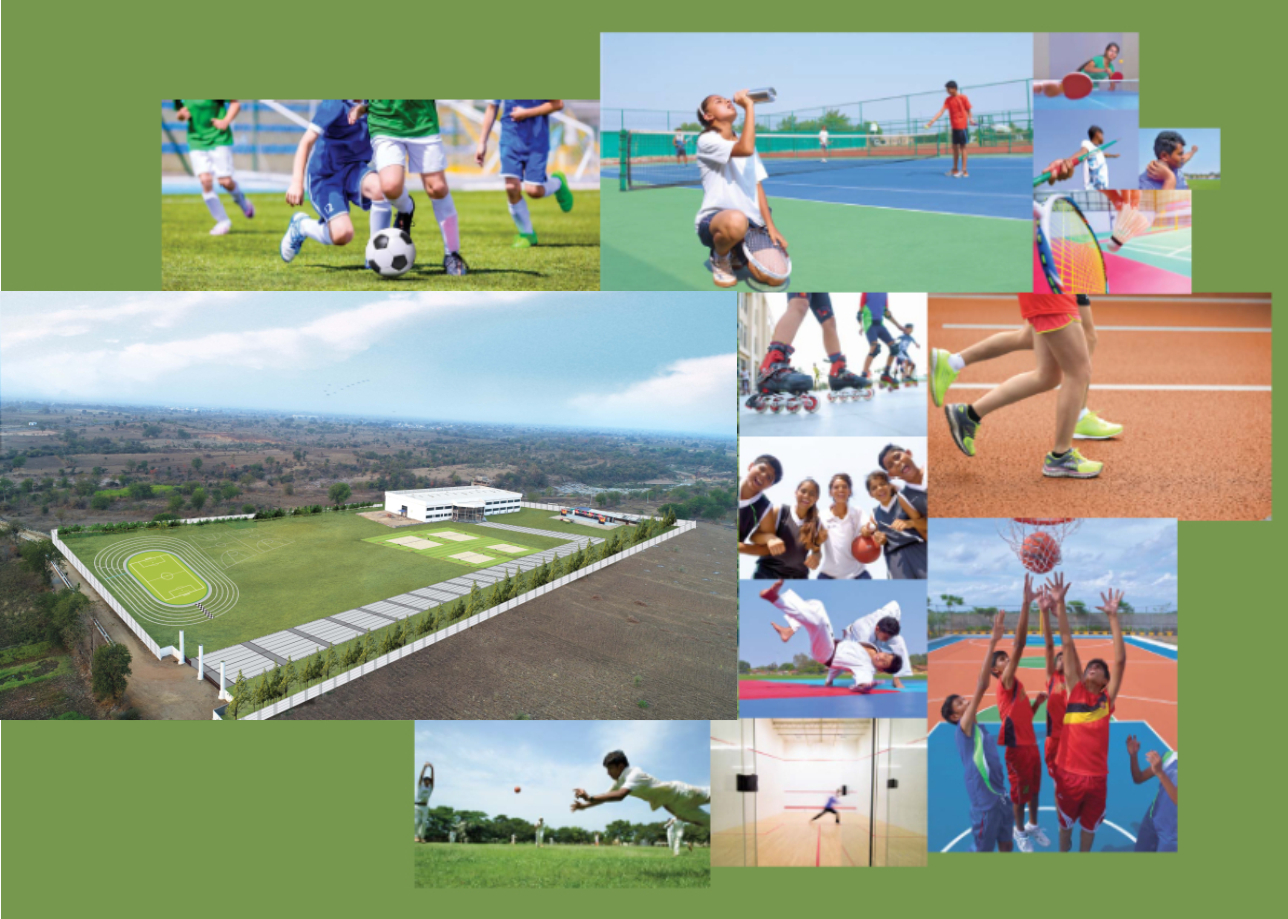 Students playing different sports