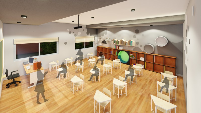 Spacious classroom